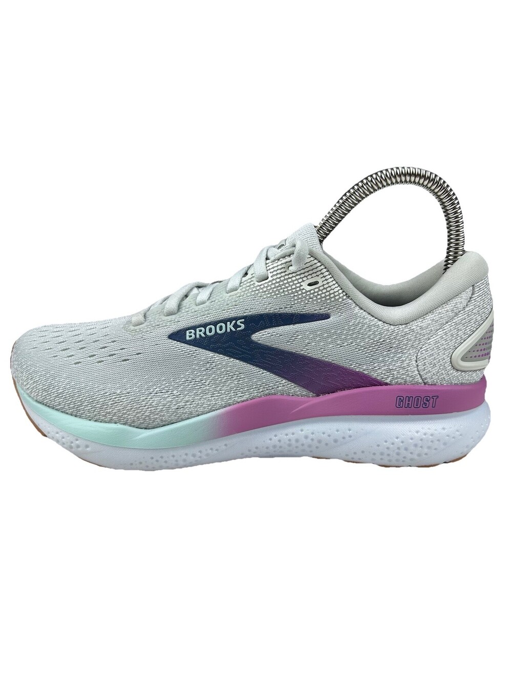 Brooks Ghost 16 Women's Running Shoes Size 6D Wide White/Grey Walking Sneakers
